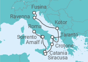 Itinerario del Crucero Italia intensiva - Azamara