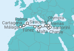 Itinerario del Crucero España, Italia y Grecia - Azamara