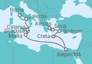 Itinerario del Crucero Islas Griegas, Malta y Egipto - Azamara