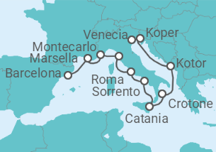Itinerario del Crucero Mónaco, Italia, Montenegro - Azamara