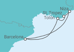 Itinerario del Crucero Francia, España - Azamara