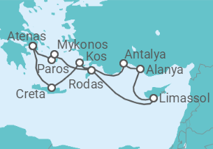 Itinerario del Crucero Grecia, Chipre, Turquía - Azamara