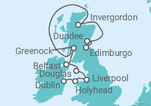 Itinerario del Crucero Reino Unido - Azamara