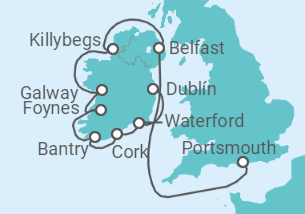 Itinerario del Crucero Irlanda y Reino Unido - Azamara