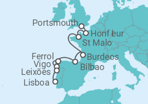Itinerario del Crucero Francia, Italia, España - Azamara