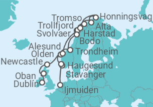 Itinerario del Crucero Desde Ijmuiden (Amsterdam), Holanda a Dublín (Irlanda del Norte) - Azamara