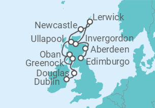Itinerario del Crucero Reino Unido - Azamara