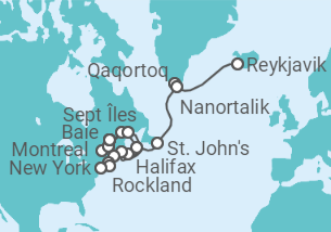 Itinerario del Crucero Desde Reykjavik a Nueva York - Azamara