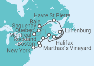 Itinerario del Crucero Desde Montreal a Nueva York - Azamara