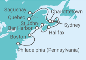 Itinerario del Crucero Canadá y Nueva Inglaterra: Boston, Bar Harbor y Halifax - NCL Norwegian Cruise Line