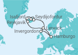 Itinerario del Crucero Islandia y Reino Unido - MSC Cruceros