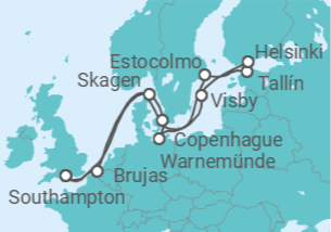 Itinerario del Crucero Noruega, Dinamarca y Suecia - Princess Cruises