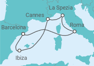 Itinerario del Crucero Italia, Francia, España - Virgin Voyages
