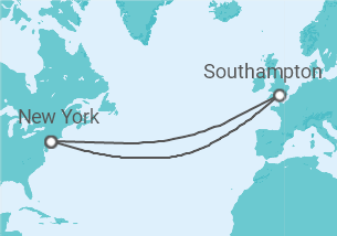 Itinerario del Crucero Transatlántico - Cunard
