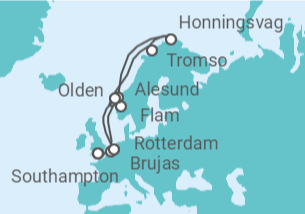 Itinerario del Crucero Fiordos Noruegos y Círculo Polar Artico - Celebrity Cruises