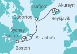 Itinerario del Crucero Desde Reykjavik a Boston - Celebrity Cruises