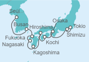 Itinerario del Crucero Japón y Corea del Sur - Celebrity Cruises