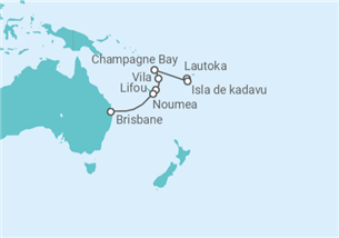 Itinerario del Crucero Segmento vuelta al mundo: de Lautoka a Brisbane - Silversea