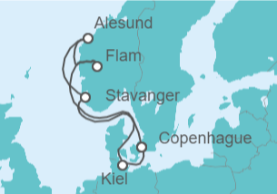 Itinerario del Crucero Valor vikingo  - Costa Cruceros