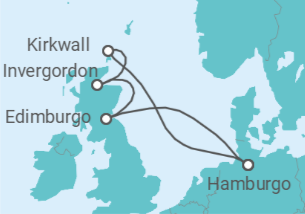 Itinerario del Crucero Ambientes celtas - Costa Cruceros