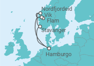 Itinerario del Crucero El grandioso Norte - Costa Cruceros