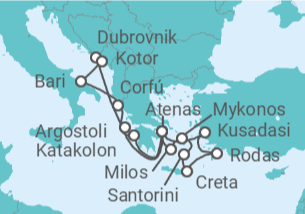 Itinerario del Crucero Iconos del Mediterráneo - Celestyal Cruises