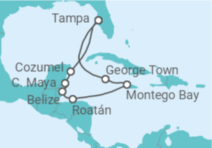 Itinerario del Crucero Arrecifes brillantes, ruinas poderosas - Regent Seven Seas