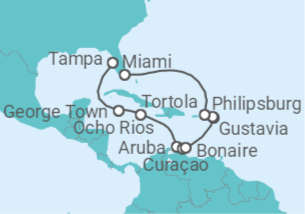 Itinerario del Crucero Celebración caribeña - Regent Seven Seas