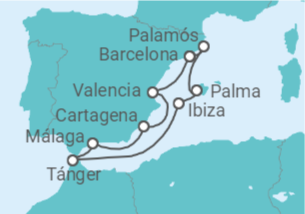 Itinerario del Crucero Los soleados rincones de España - Silversea