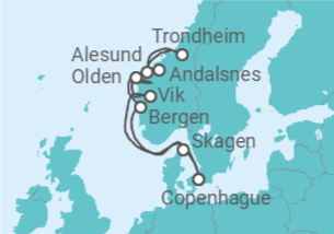 Itinerario del Crucero Descubre los incomparables fiordos de Noruega - Silversea