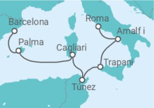 Itinerario del Crucero España y el corazón de Italia - Silversea