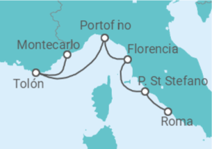 Itinerario del Crucero Los rincones más bellos  del Mediterráneo  - Silversea