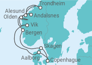 Itinerario del Crucero Los emblemáticos fiordos noruegos - Silversea