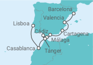 Itinerario del Crucero La mejor aventura ibérica - Silversea