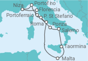 Itinerario del Crucero Eclipse Total desde aguas del Mediterráneo - Silversea