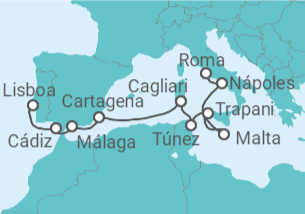 Itinerario del Crucero Historia y cultura del Mediterráneo - Silversea