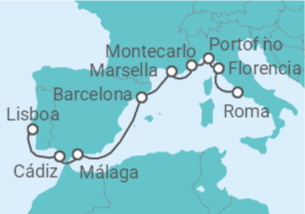 Itinerario del Crucero Maravillas centenarias - Silversea