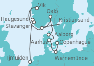 Itinerario del Crucero Historia vikinga - Silversea