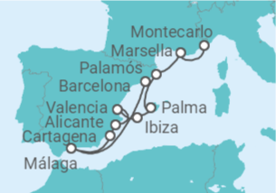 Itinerario del Crucero Exquisitos sabores del Mediterráneo - Silversea