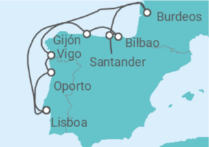 Itinerario del Crucero Los viñedos de la costa atlántica - Silversea