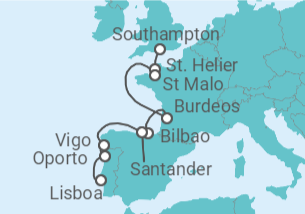 Itinerario del Crucero Ciudades rebosantes de cultura  - Silversea