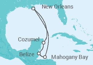 Itinerario del Crucero México, Belice - Carnival Cruise Line