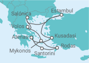 Itinerario del Crucero Civilizaciones antiguas e Islas Griegas - Silversea