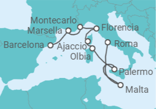 Itinerario del Crucero Ramblas y las Rivieras - Oceania Cruises