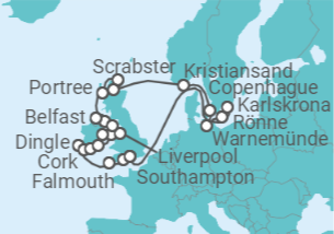 Itinerario del Crucero Eclipse de las Islas Británicas - Oceania Cruises
