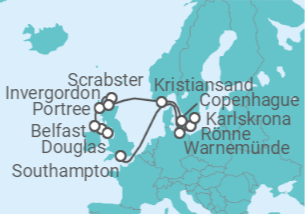 Itinerario del Crucero Eclipse a través de los cielos de Belfast - Oceania Cruises