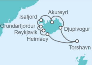 Itinerario del Crucero Revelación islandesa - Oceania Cruises