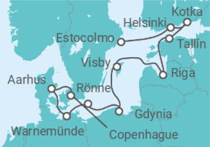 Itinerario del Crucero Costas reales del Báltico - Oceania Cruises