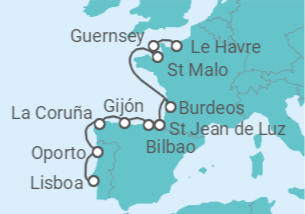 Itinerario del Crucero Vinos de Francia e Iberia - Oceania Cruises