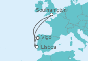 Itinerario del Crucero España, Portugal - Cunard